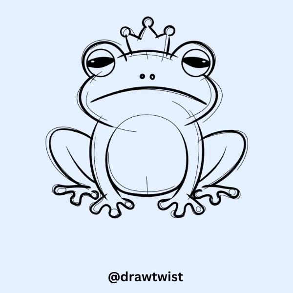 Frog doodle with a Crown