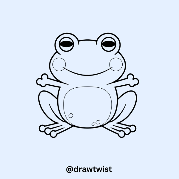 happy frog doodle drawing