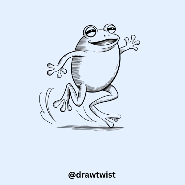 Jumping Frog doodle drawing