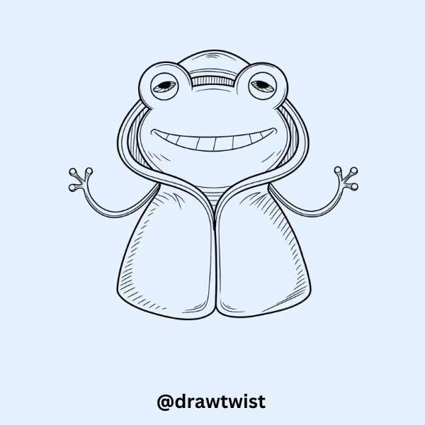 Frog doodle in a Raincoat