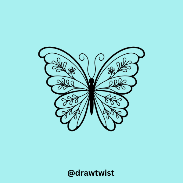 Butterfly with Floral Wings