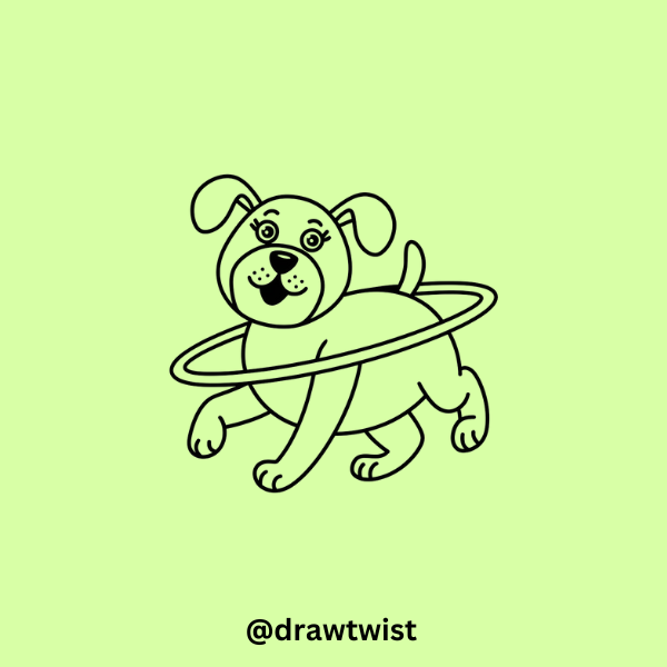 Dog with Hula Hoop