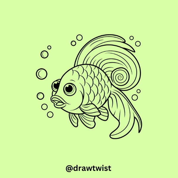 Goldfish with a Swirling Tail