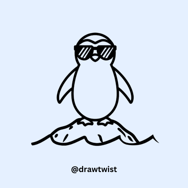 Penguin with Sunglasses doodle