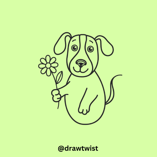 Dog with Flower