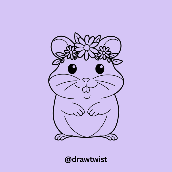 Hamster with a Flower Crown