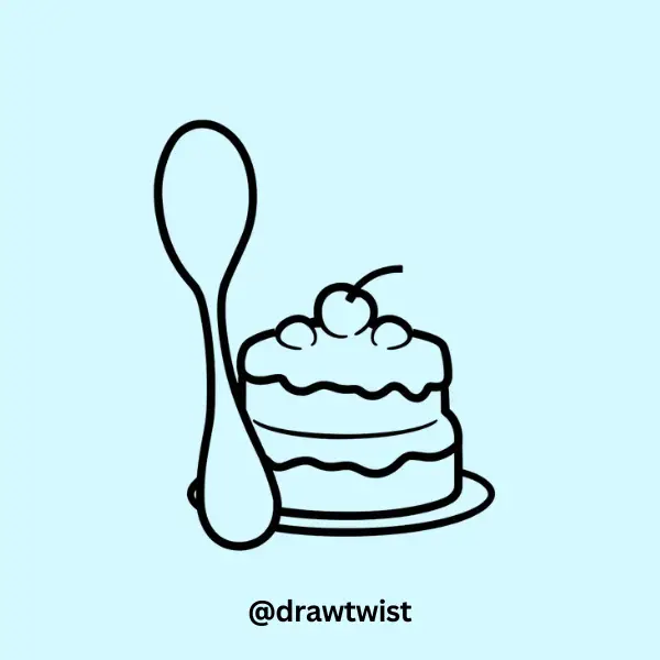 A Cake Holding a Giant Spoon