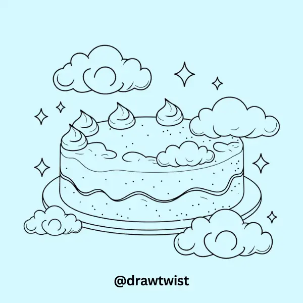 A Cake With Cotton Candy Clouds