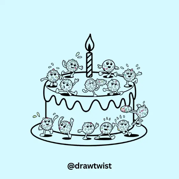 A Cake With Tiny Dancing Sprinkles
