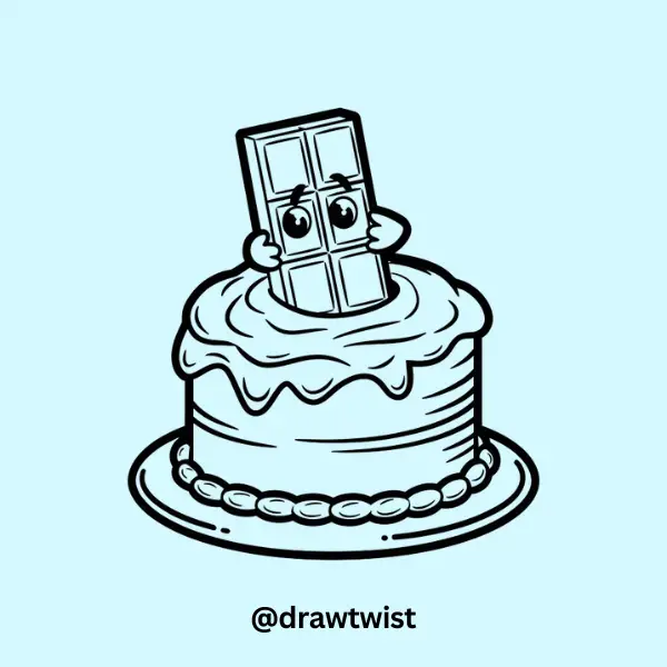 A Cake With a Chocolate Bar Peeking Out