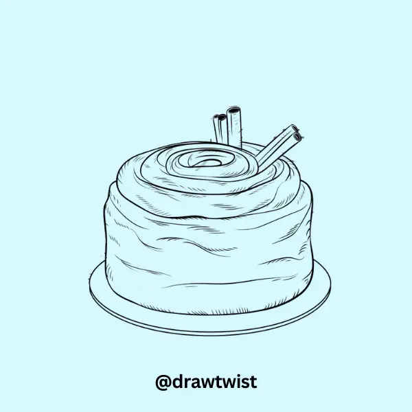 A Cake With a Cinnamon Roll Swirl on Top