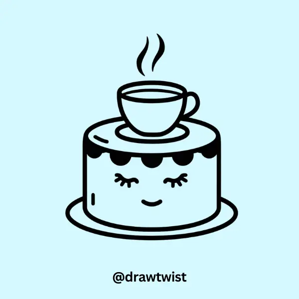 A Cake With a Cup of Tea on Top