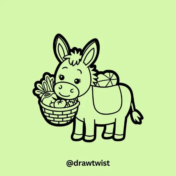 Donkey Carrying a Basket