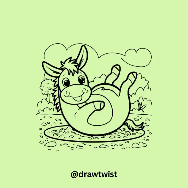 Donkey Rolling in Dirt
