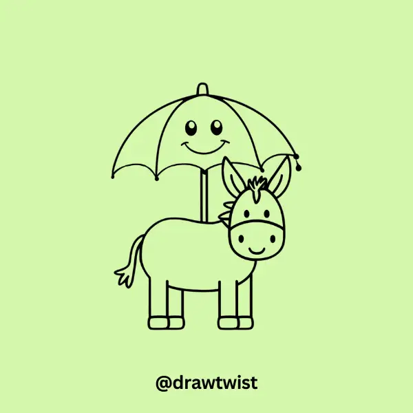 Donkey Under an Umbrella