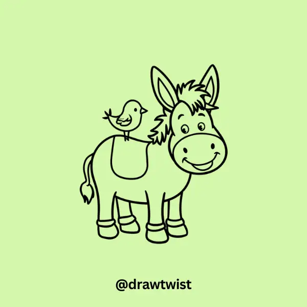 Donkey With a Tiny Bird