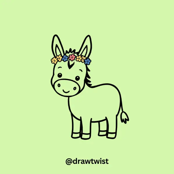 Donkey With a Tiny Crown of Flowers