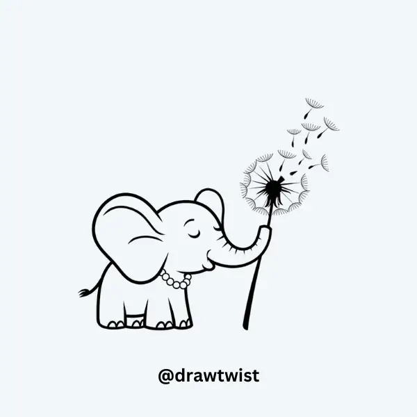 Elephant Blowing a Dandelion