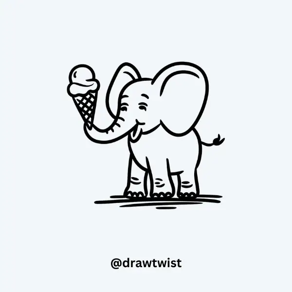 Elephant Holding an Ice Cream