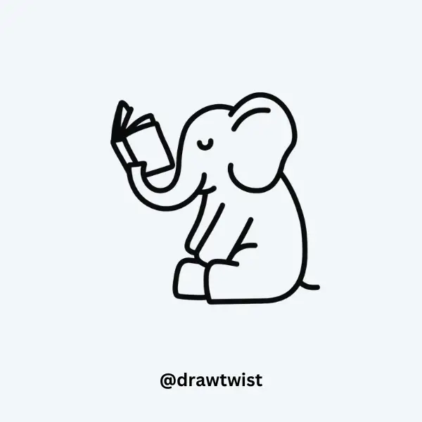 Elephant Reading a Book