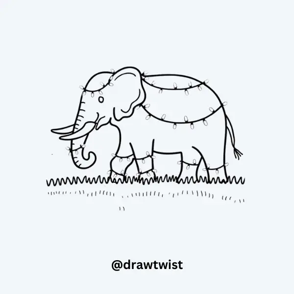 Elephant Wrapped in Fairy Lights