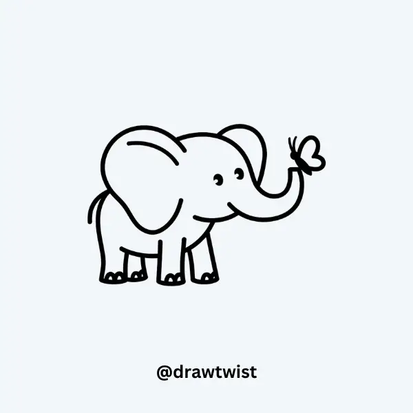 Elephant with Butterfly