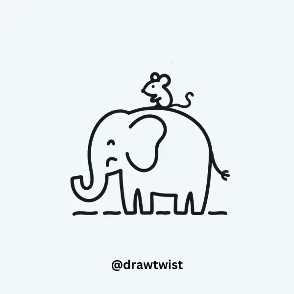 Elephant with a Tiny Mouse Friend