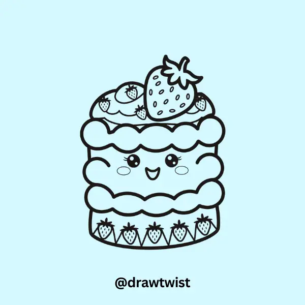 Kawaii Strawberry Shortcake with Blushy Cheeks