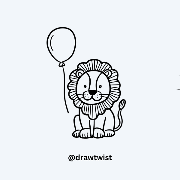 Lion Holding a Balloon