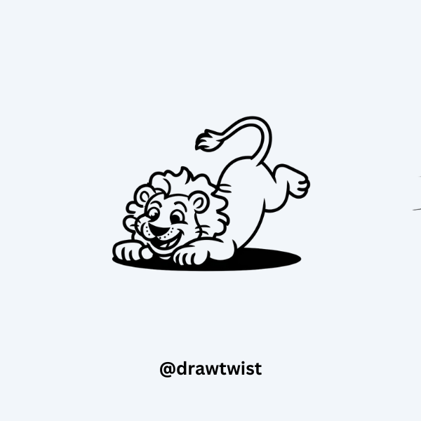 Playful Lion Rolling
