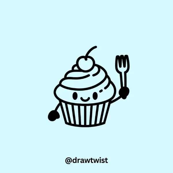 Smiling Cupcake with Tiny Arms