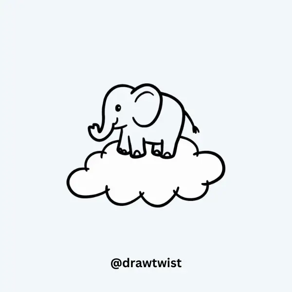 Tiny Elephant on a Cloud
