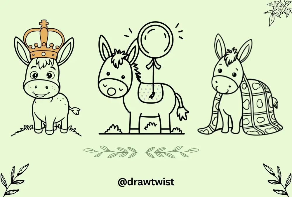 31 Easy Donkey Doodle Drawing Ideas