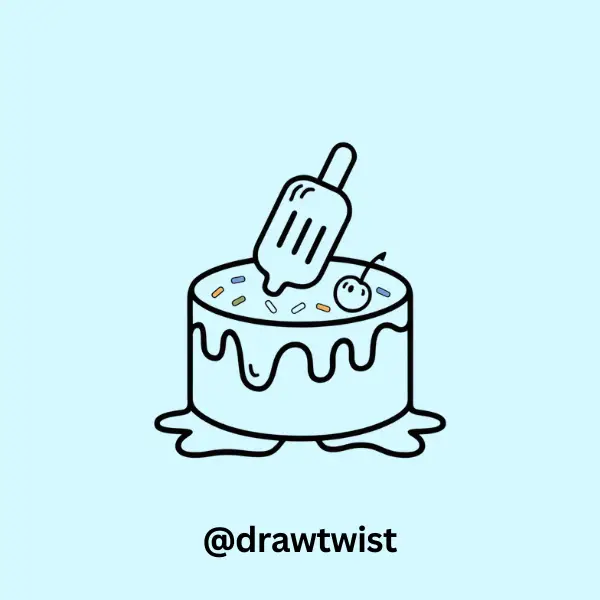 A Cake With a Melting Popsicle on Top
