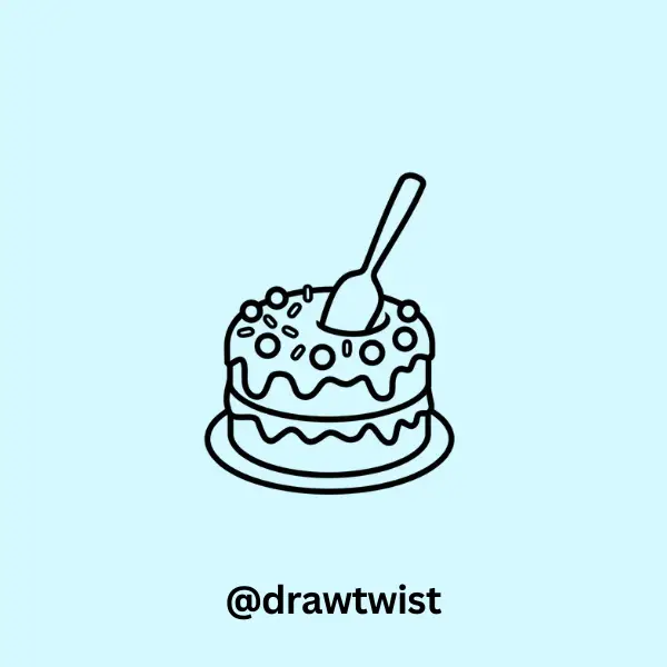 A Cake With a Tiny Spoon Stuck in Its Side