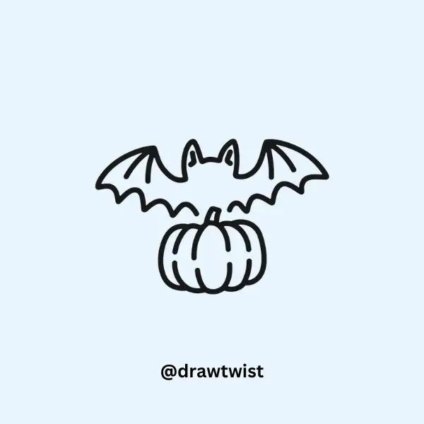 Bat Holding a Pumpkin