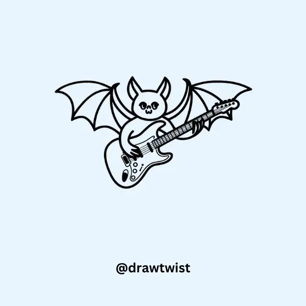 Bat Playing a Guitar