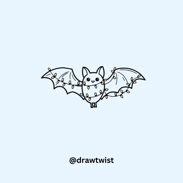 Bat Wrapped in Fairy Lights