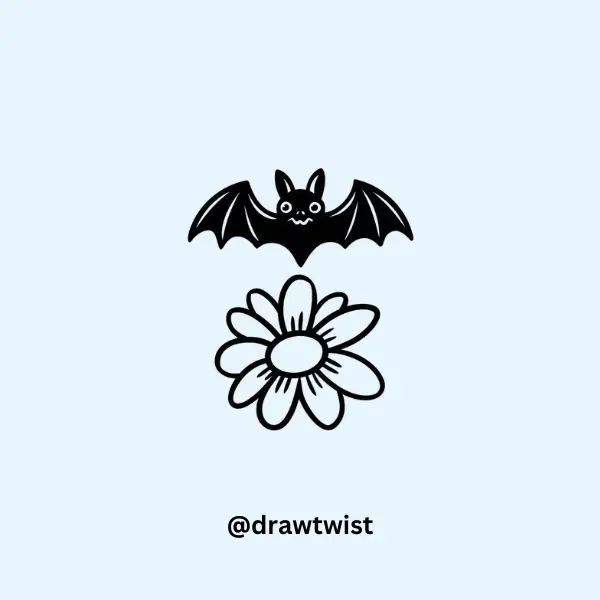 Bat with a Giant Flower