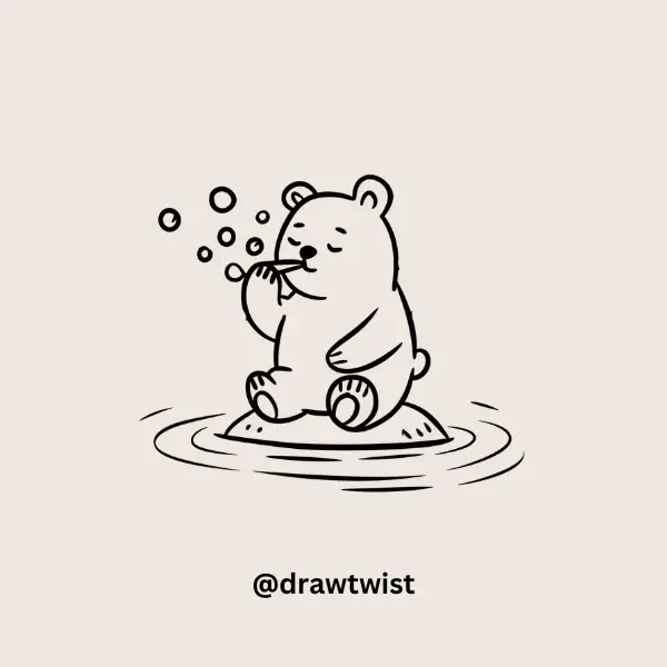 Bear Blowing Bubbles doodle