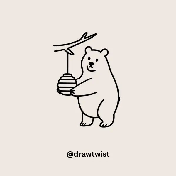 Bear Holding Honey Pot doodle