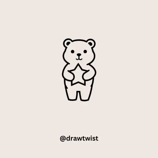 Bear Holding a Star doodle
