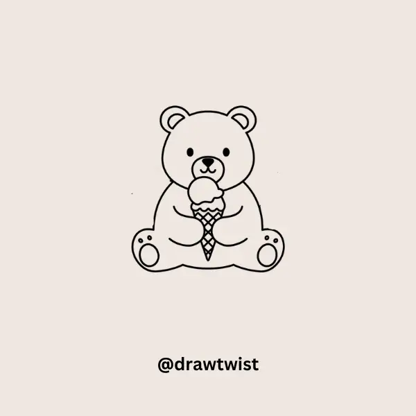 Bear Holding an Ice Cream doodle