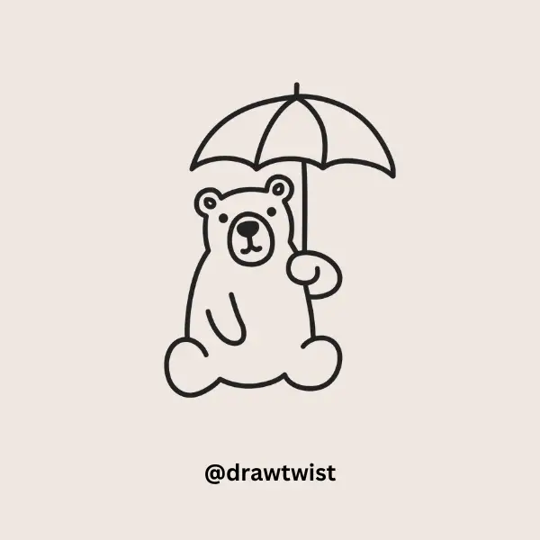 Bear Holding an Umbrella doodle