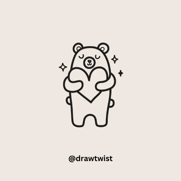 Bear Hugging a Heart doodle