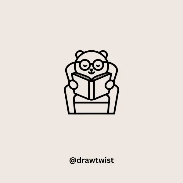 Bear Reading a Book doodle