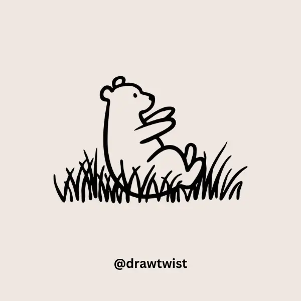 Bear Rolling on Grass doodle