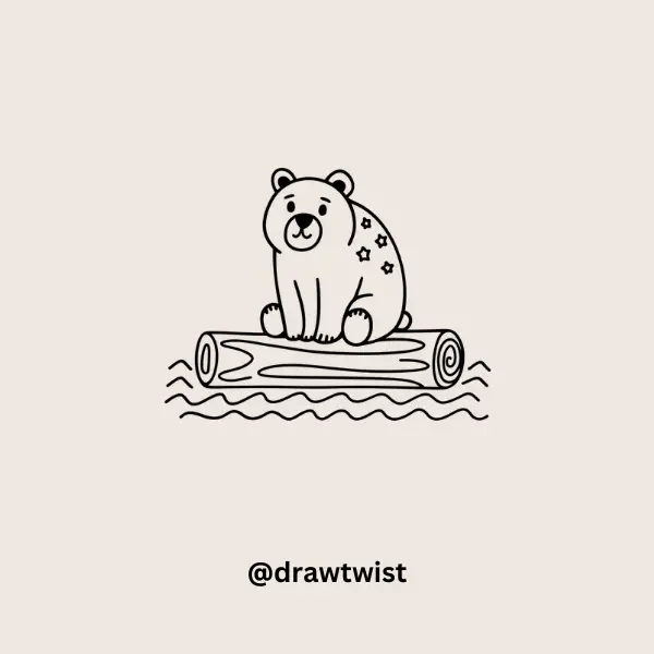 Bear Sitting on a Log doodle