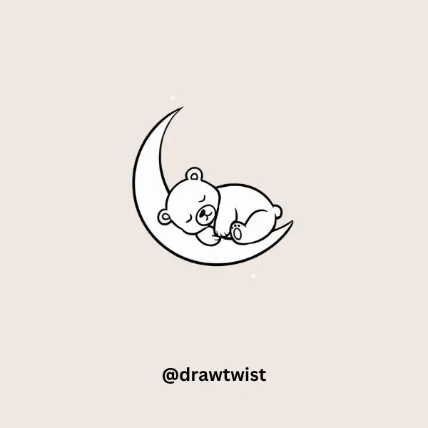 Bear Sleeping on a Moon doodle