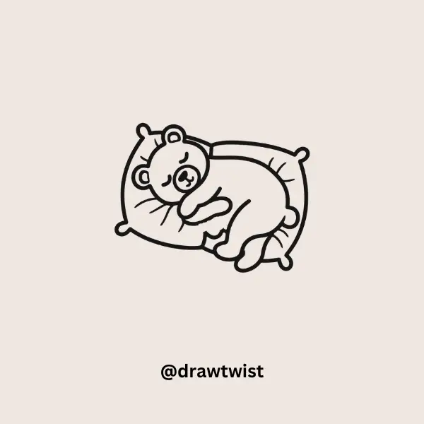 Bear Sleeping on a Pillow doodle